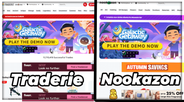 Traderie vs Nookazon